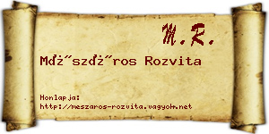 Mészáros Rozvita névjegykártya